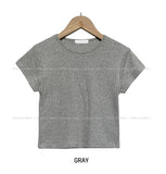 [U-BASIC] Lip Ribbed Crop Cap Short Sleeves