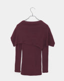 Hoyu layered one-piece wrap set long knit