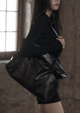 [mnem] Oversized Leather Shopper