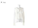 Gala See-Through Hood Crop Knit Cardigan