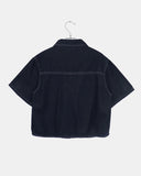 Sino Pocket Snap Button Short Sleeve Denim Shirt