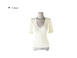 Keating Ribbed Roll-Up Slim V-Neck Three Quarter T-Shirt