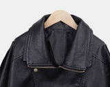 Noem Collar Overfit Leather Jacket