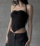 Rose shirring halter top