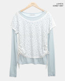 [MADE] Ronen Shirred Short Sleeve Layered Tencel Long Sleeve T-shirt