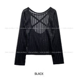 Cross Back Silt See-Through Knit