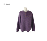 Nav Button Label Patch Round Wool Knit