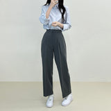 High Waist One Tuck Wide Slacks