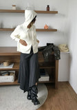 [BELT SET] SLANT STRIPE DRAPE SKIRT