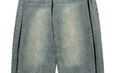 [A/M] Ruched Side Pintuck Washing Wide Denim Pants