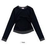 SIDE SHIRRING LAYERED T