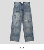 Bone Dirty Paint Damage Carpenter Denim Pants