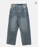 Seyou Backpoint Adjust Washed Denim Pants
