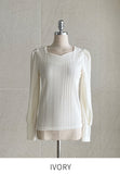 Spring Ersa Heart Neck Ribbed T-Shirt