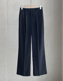 Hwie Pin Tuck Wide Straight Slacks