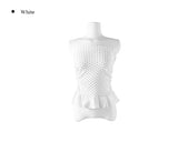 Muu Dot Shirring Frill Top