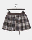 Bellet Check Balloon Pumpkin Mini Skirt