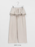 Pretz Banding String Check Frill Layered Skirt Pants