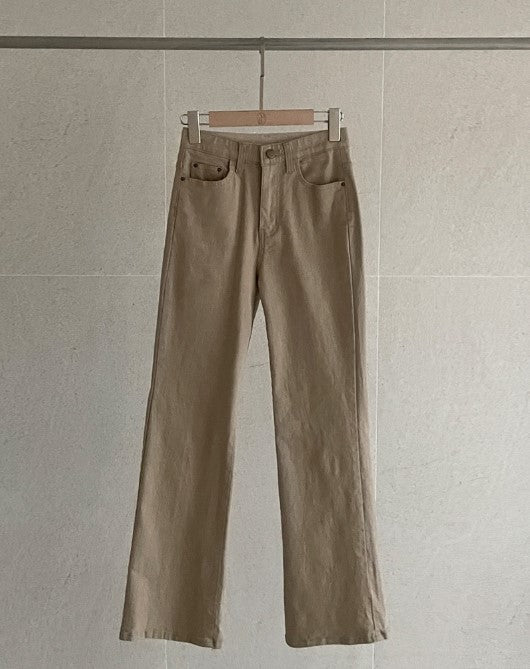 【I AM MARI】Eve Semi Bootcut Cotton Pants I AM MARI (アイアムマリ) - イブセミブーツカットバンディング