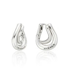 Etreve Silver Note Wave One-Touch Earrings