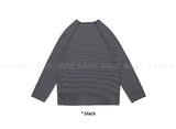 DRIZZLE STRIPE MOCK-NECK TEE