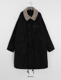 [unisex] Relco quilted string fleece collar wool field long coat