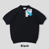 Berna Linen Collar Knit Short Sleeve T-shirt