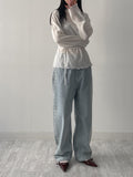 Yoru Mock Neck Strap Blouse