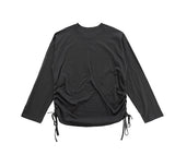 STRAP SHIRRING SLEEVE T