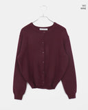 Pimu Basic Round Neck Loose Fit Long Sleeve Knit Cardigan