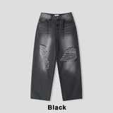 Portina Damage Wide Denim Pants