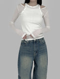 Basic Boat Neck See-Through Tee