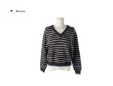 Toto Stripe V-neck Loose Fit Long Sleeve Knit
