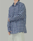 curd over check shirt
