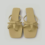 Basic Lovely Ribbon Twist Mules Summer Sandals Slippers