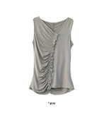 FRILL SHIRRING SLEEVELESS