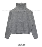 High-Neck Two-Way Knit Zip-Up