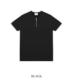 Zero round half zip-up short sleeve t-shirt