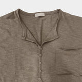 Kato Henley Neck Slub Short Sleeve T-shirt
