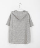 [BAONHAUS] Hapeura Check Hood Short Sleeve Shirt
