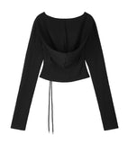[mnem] Diamond Neck Corset Hoodie