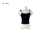 [Fake Layered] Sund Ribbon Sleeveless Layered Puff Short Sleeve T-Shirt