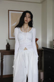 Bibi halter shirring tee