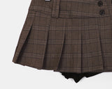 Daffel Check Pleated Mini Skirt