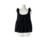 [Scrunchie set] Forming Button Flare Sleeveless Blouse