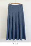Mizel Pintuck Long Pleated Skirt