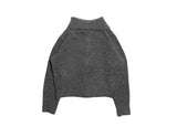 Furred High Neck Collar Knit Cardigan