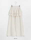 [BAONHAUS] Simbs Linen Tiered Frill Banding Skirt Pants