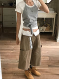 [BELT SET] FOLD OVER BERMUDA PANTS