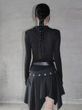 Rubber Wool See-Through Collar Tee